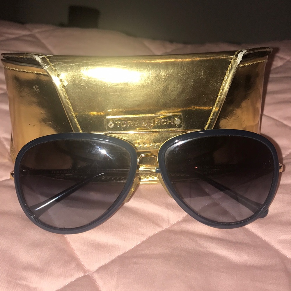 Tory Burch navy aviator sunglasses